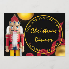 Convites Jantar de Natal Vermelho Vigília de Natal Noz queb