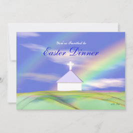 Convites Jantar de Páscoa Igreja e Arco-íris