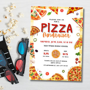 Convites Jantar de Pizza da Campanha de Caridade da Escola