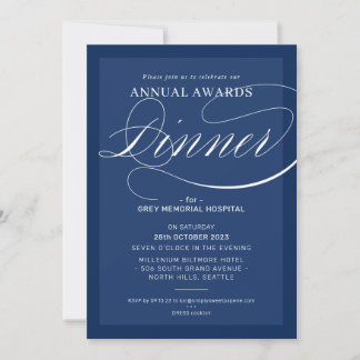 Convites JANTAR DE PREMIAÇÃO evento empresarial azul marinh