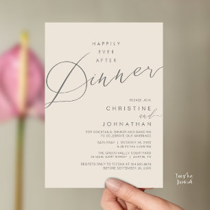 Convites Jantar de Recepção de Casamento Feliz para Sempre