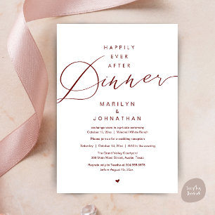 Convites Jantar de Recepção de Casamento Feliz para Sempre