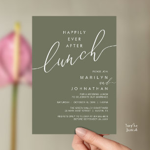 Convites Jantar de Recepção de Casamento Felizes para Sempr