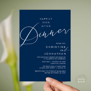 Convites Jantar de Recepção de Casamento Felizes para Sempr