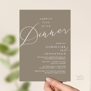 Convites Jantar de Recepção de Casamento Felizes para Sempr