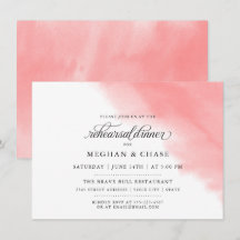 Jantar de Rehearsal |  Aquarela Coral Rosa