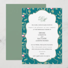 Convites Jantar de Rehearsal Azul do Porto e Verde Basil
