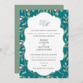Convites Jantar de Rehearsal Azul do Porto e Verde Basilico