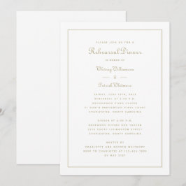 Convites Jantar de Rehearsal Casamento Script Elegante Dour