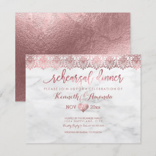 Convites Jantar de Rehearsal da PixDezines/Renda Dourada Ro