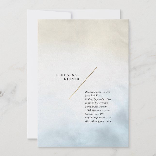Convites Jantar de Rehearsal de Aquarela Moderna (Frente)