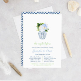 Convites Jantar de Rehearsal de Casamento Azul e Branco Ele