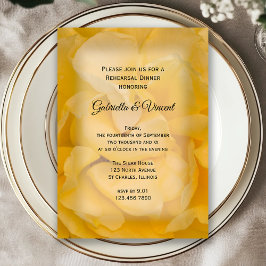 Convites Jantar de Rehearsal de Casamento com Flor de Rosa 