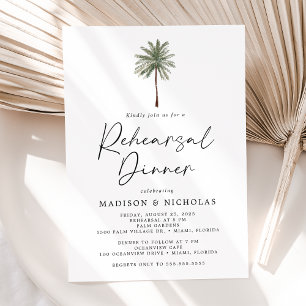 Convites Jantar de Rehearsal de Casamento Minimalista com P