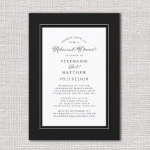 Jantar de Rehearsal de Noivado Preto e Branco Eleg