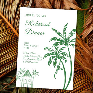 Convites Jantar de Rehearsal de Praia Tropical Costeira Ret