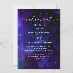 Convites Jantar de Rehearsal Espacial Casamento Celestial