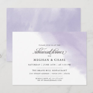 Convites Jantar de Rehearsal Lilac Amethyst Aquarela