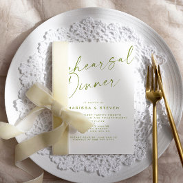 Convites Jantar de Treino de Caligrafia Elegante Sage