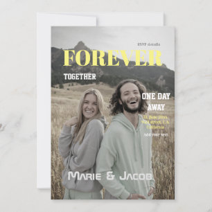 Convites jantar de um dia casal revista foto amarela w