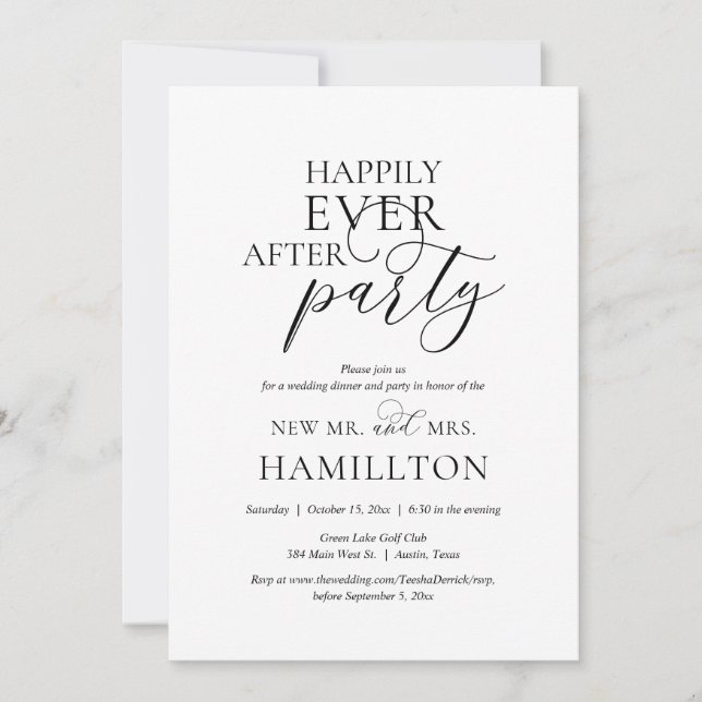 Convites Jantar e Festa de Casamento Felizes para Sempre Co (Frente)