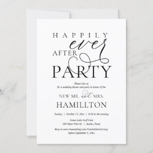 Convites Jantar e Festa de Pós-Casamento Felizes para Sempr