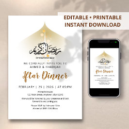 Convites Jantar Iftar Luz Divina & Brilho Celestial