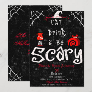 Convites Jantar Misterioso de Halloween Coma Beba Seja Assu