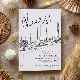 Convites Jantar Parte aniversário de 30 anos de Desenho de 