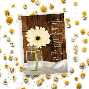 Convites Jantar Pós-Casamento Country com Jarro de Mason e 