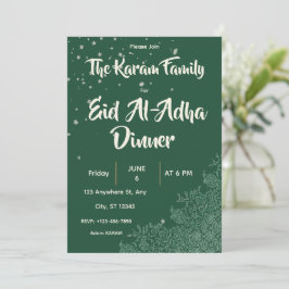 Convites Jantar Verde do Eid Al-Adha
