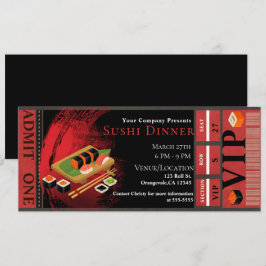 Convites Jantar VIP de Sushi Moderno e Elegante Preto e Ver