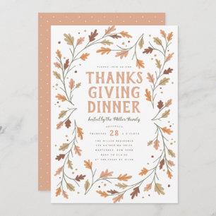 Convites Jante de Ação de Graças Borda de Folha