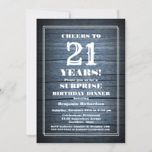 Convites Janto aniversário de 21 anos de Surpresa de Madeir