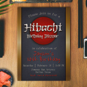Convites Janto Birthday Hibachi
