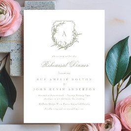 Convites janto clássico de ensaio da crista do monograma ve