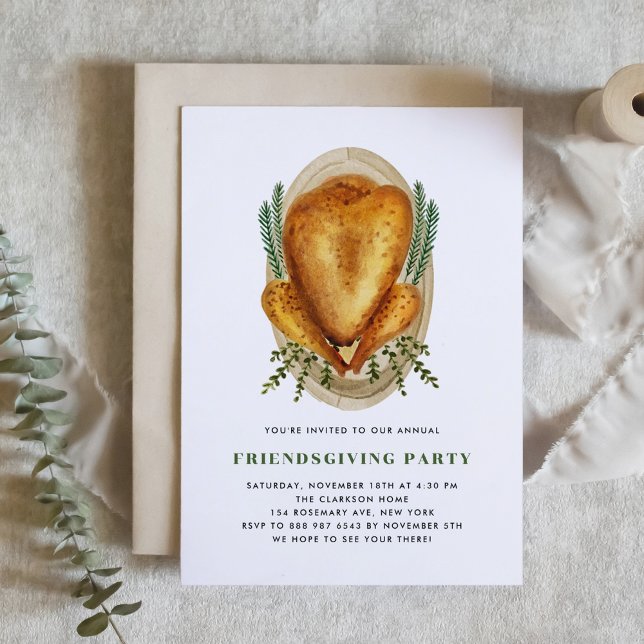 Convites Janto de Ação de Amizade Turca Torrada por Aquarel (Criador carregado)