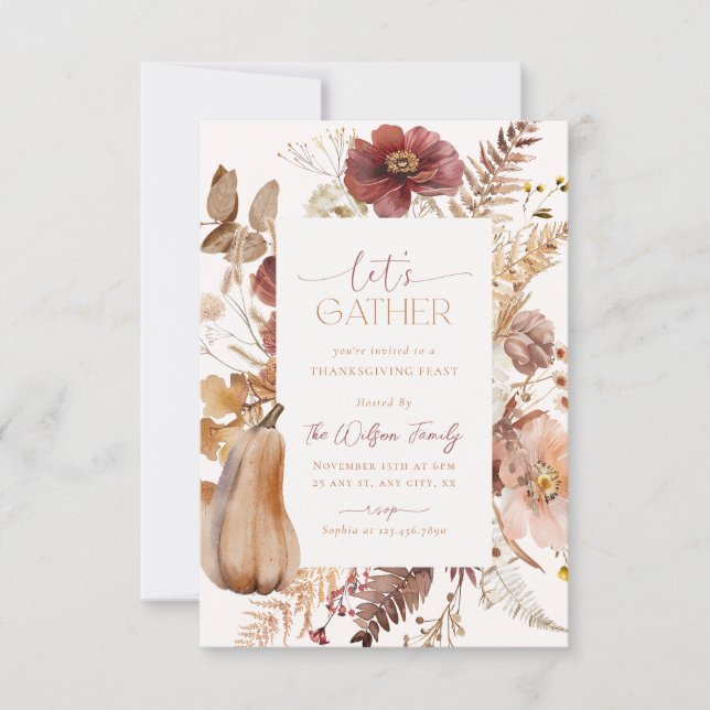 Convites Janto de Ação de Graças (Frente)