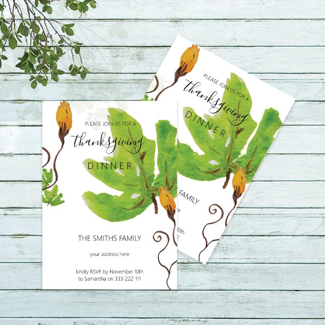 Convites Janto de Ação de Graças Aquarela Pumpkin (Criador carregado)