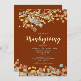 Convites Janto de Ação de Graças Autumn Deixa Luzes Vintage