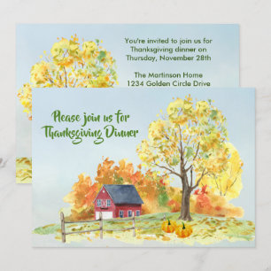 Convites Janto de Ação de Graças Caiu Cena Pumpkins