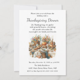 Convites Janto de Ação de Graças da Família Boho Cottage Am
