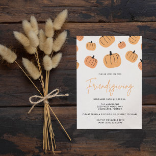 Convites Janto de Ação de Graças de Amizade Pumpkin