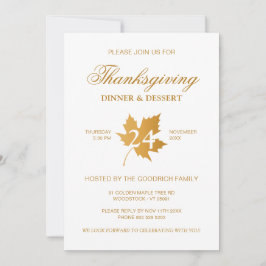 Convites Janto de Ação de Graças de Ochre Fall Autumn Maple