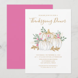 Convites Janto de Ação de Graças de Pumpkin