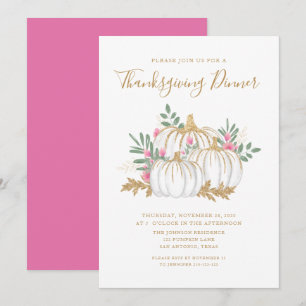 Convites Janto de Ação de Graças de Pumpkin