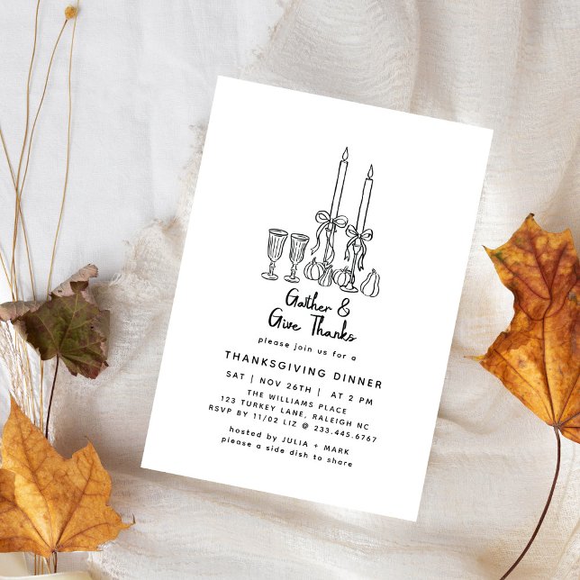 Convites Janto de Ação de Graças Desenrolado Mínimo Queda (Criador carregado)