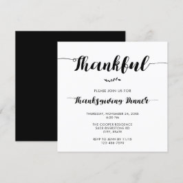 Convites Janto de Ação de Graças Elegante - Simples Script