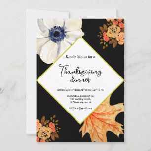 Convites Janto de Ação de Graças, Fall Floral Elegante