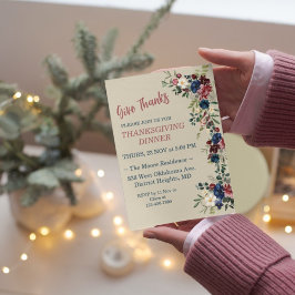 Convites Janto de Ação de Graças Floral Personalizado